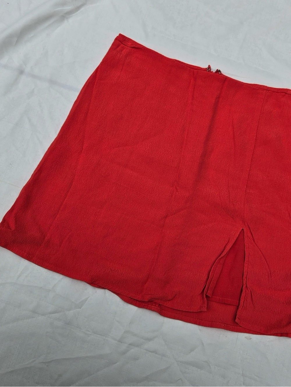 Sunday Best Red Mini Skirt with Front Slit